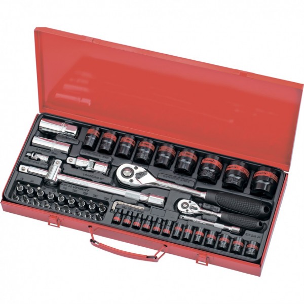 Набор слесарно-монтажный с квадратами 1/4, 1/2, 53 предмета Matrix 13585