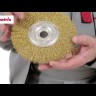 Щетка для УШМ, 100 мм, посадка 22.2 мм, плоская, латунированная витая проволока Matrix 74648