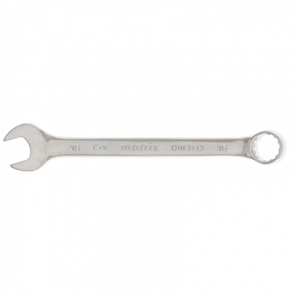Ключ комбинированный, 18 мм, CrV, полированный хром Matrix 15162