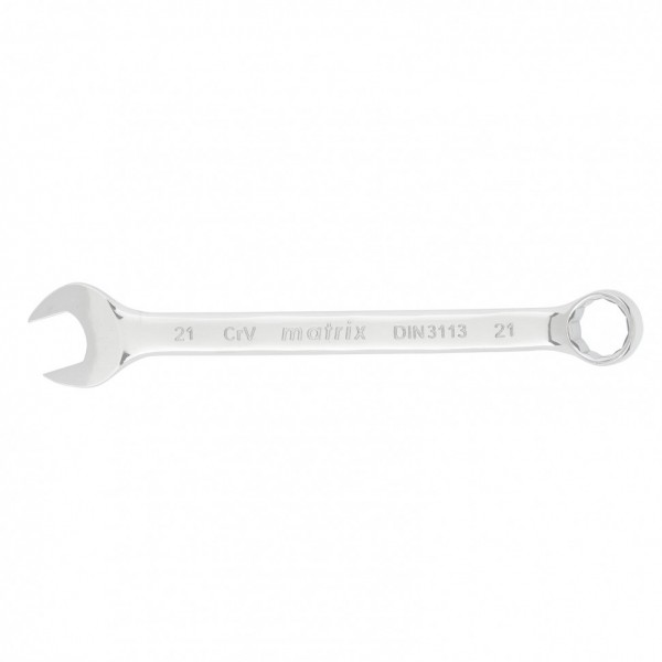 Ключ комбинированный, 21 мм, CrV, полированный хром Matrix 15165