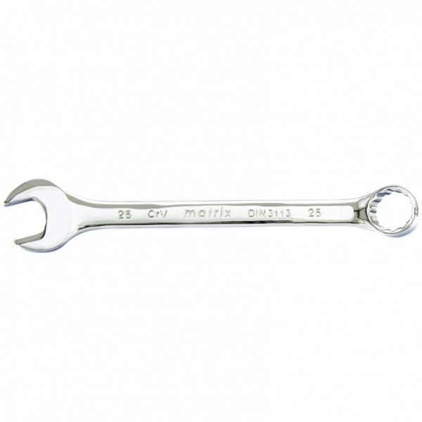Ключ комбинированный, 25 мм, CrV, полированный хром Matrix 15170